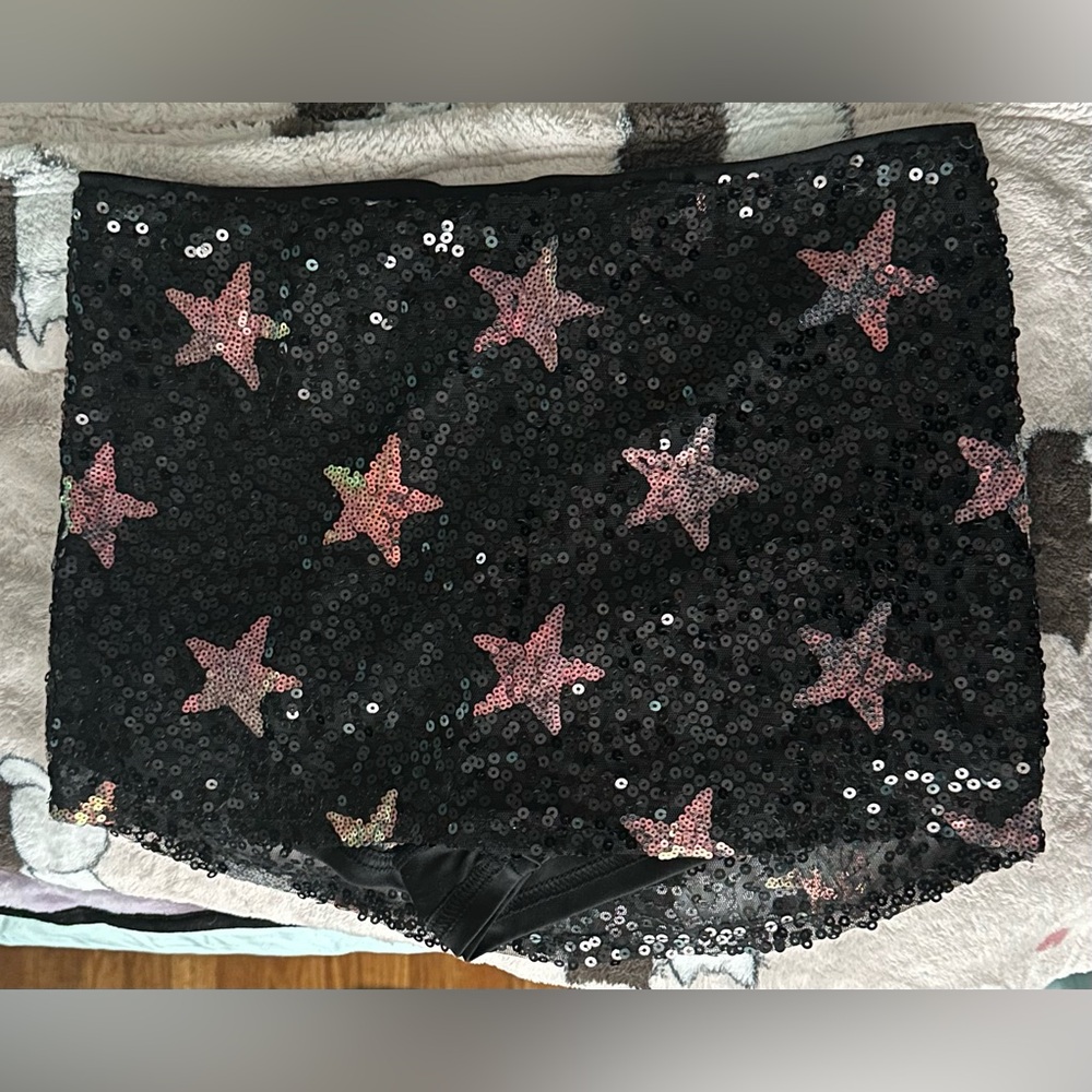 Windsor Black Sequin Skort with holographic Stars